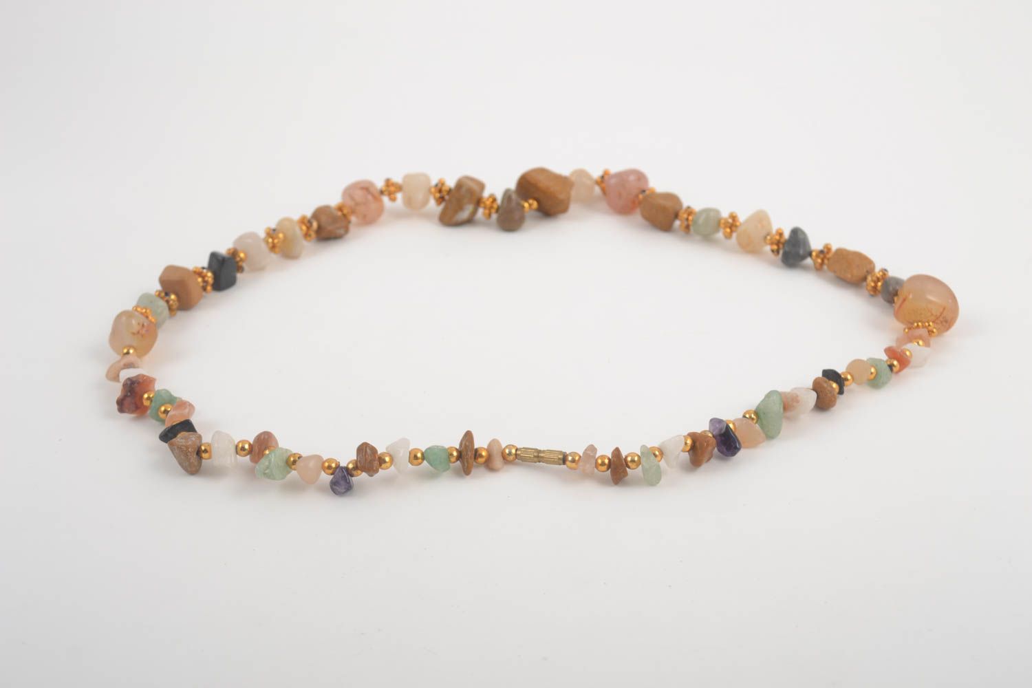 Handmade necklace made of natural stones handmade jewelry with stones  photo 3