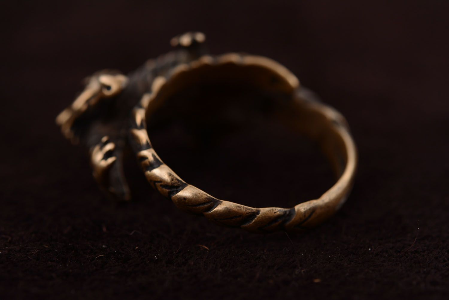 Бронзовое кольцо Дракон Пендрагон фото 5