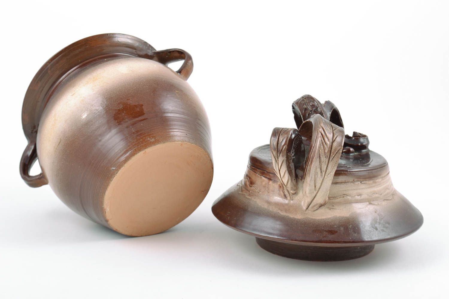 Keramik Dose für lose Produkte in Braun mit Glasur Ton Behälter handmade 1.5 l foto 4