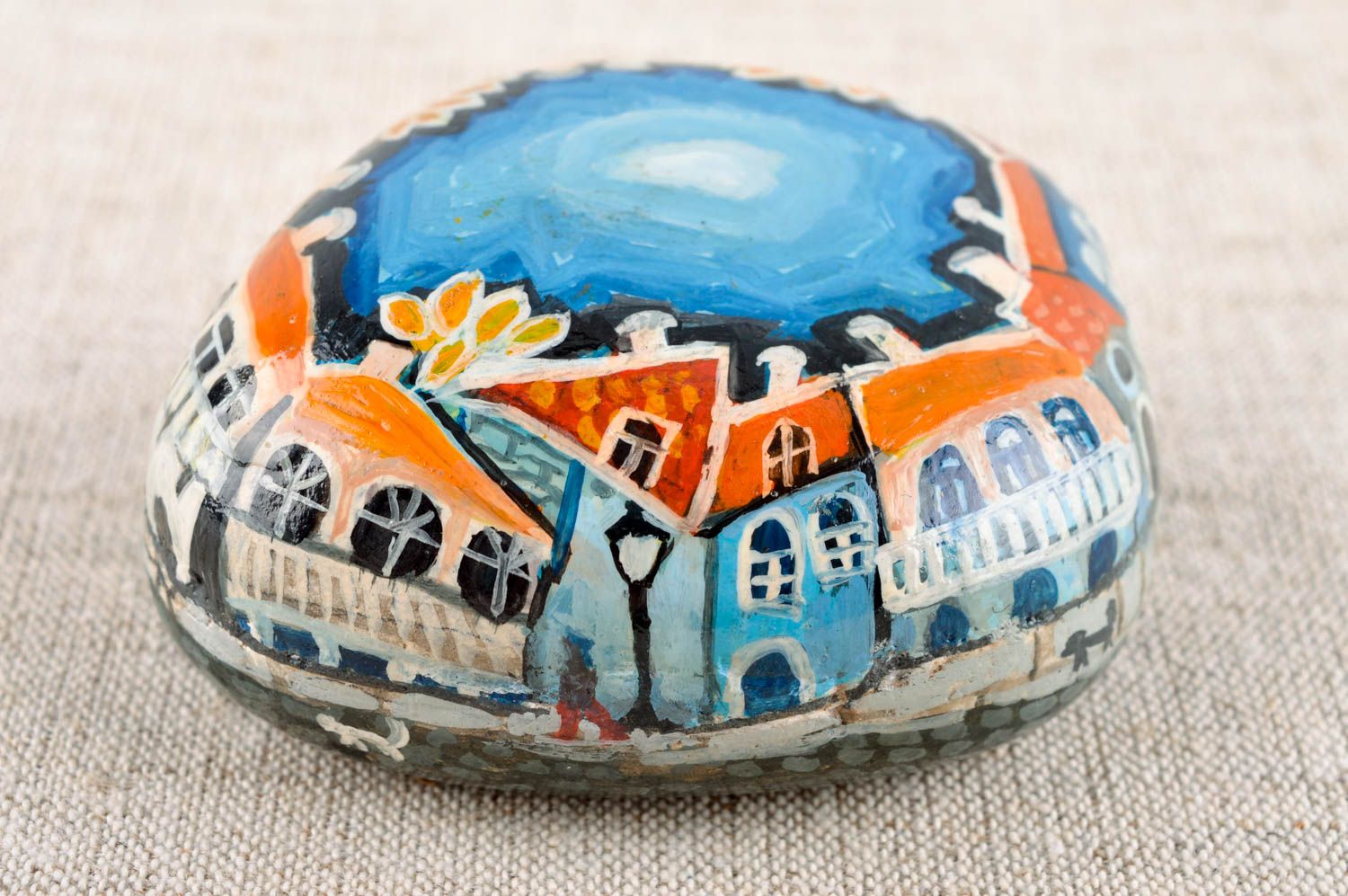 Unusual handmade painted pebbles sea stone painting home decoration gift ideas photo 1