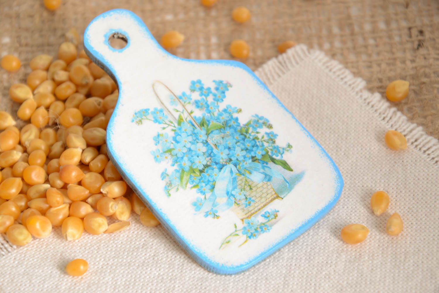 Handmade Kühlschrank Magnet Deko für die Küche Wohn Accessoire blaue Blumen foto 1