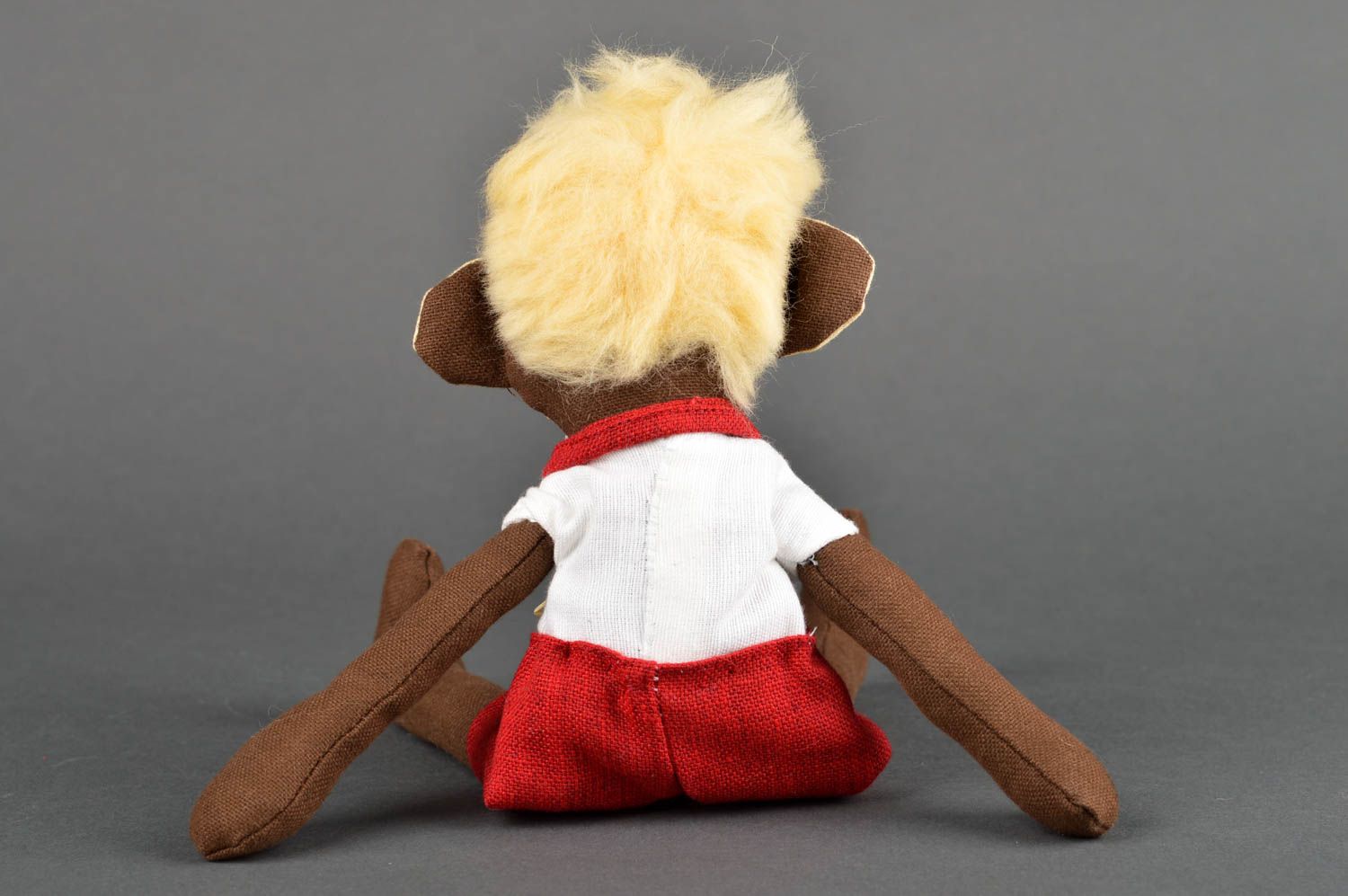 Игрушка обезьянка ручной работы детская игрушка интерьерная мягкая игрушка  фото 5