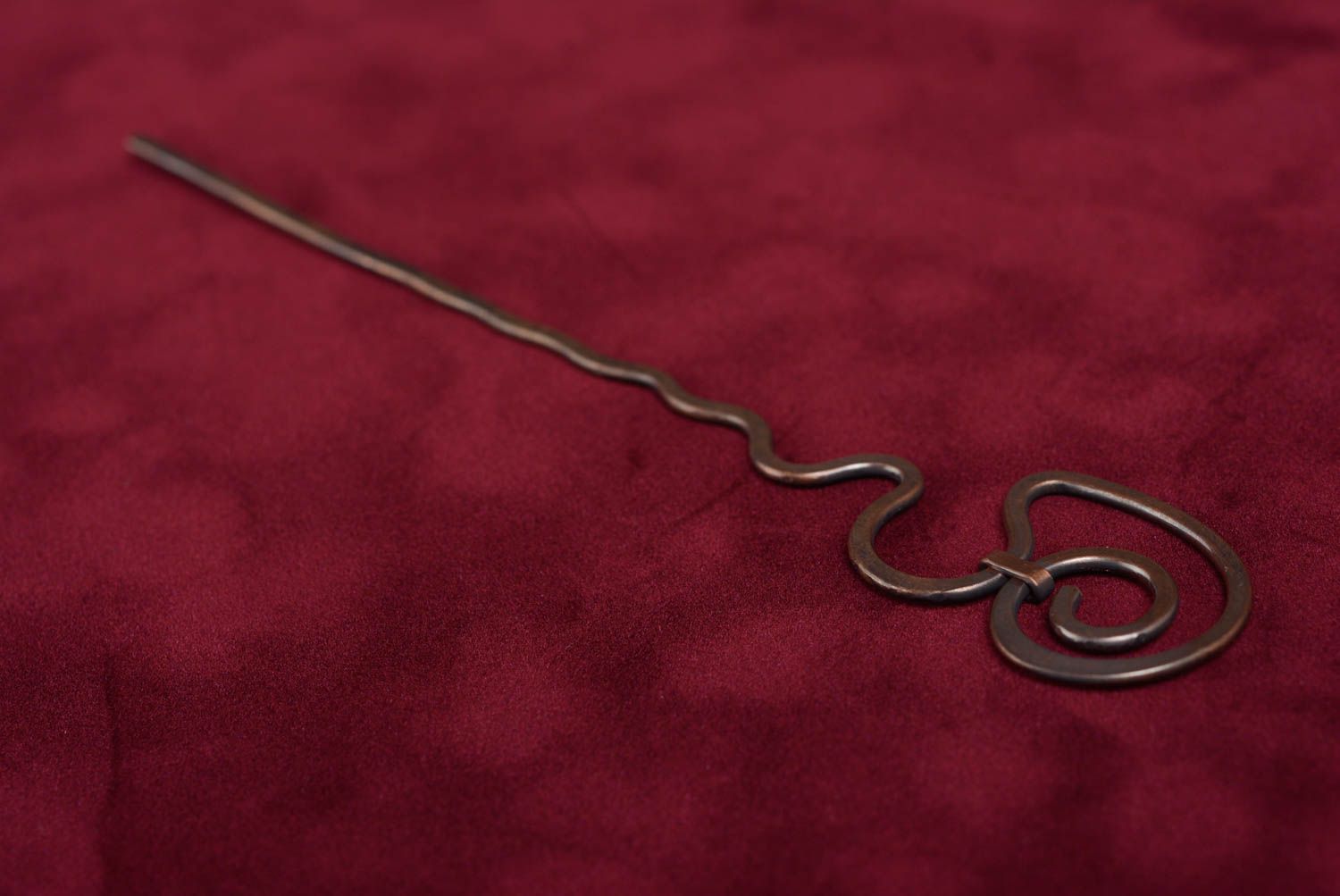Schöne einfache handgemachte Wire Wrap Haarnadel aus Kupfer Haarschmuck  foto 1