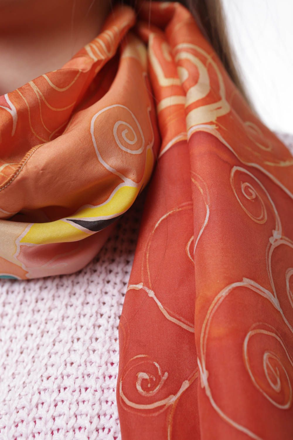 Homemade silk scarf Spirals photo 3