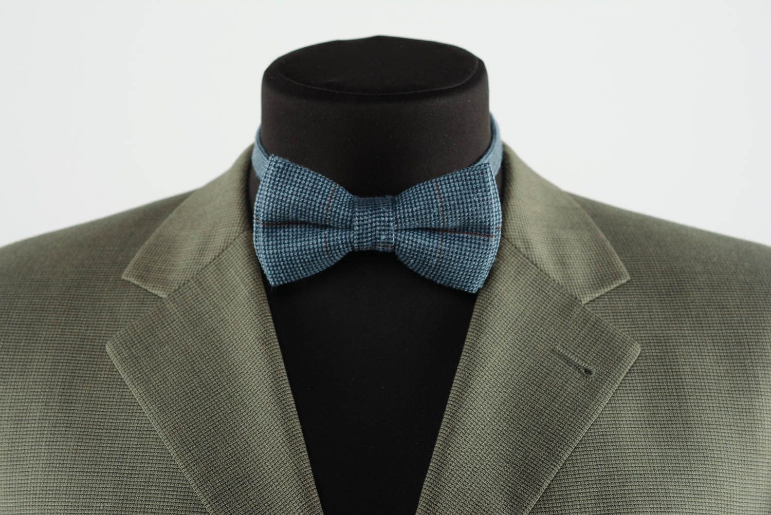 Gray tweed bow tie  photo 2
