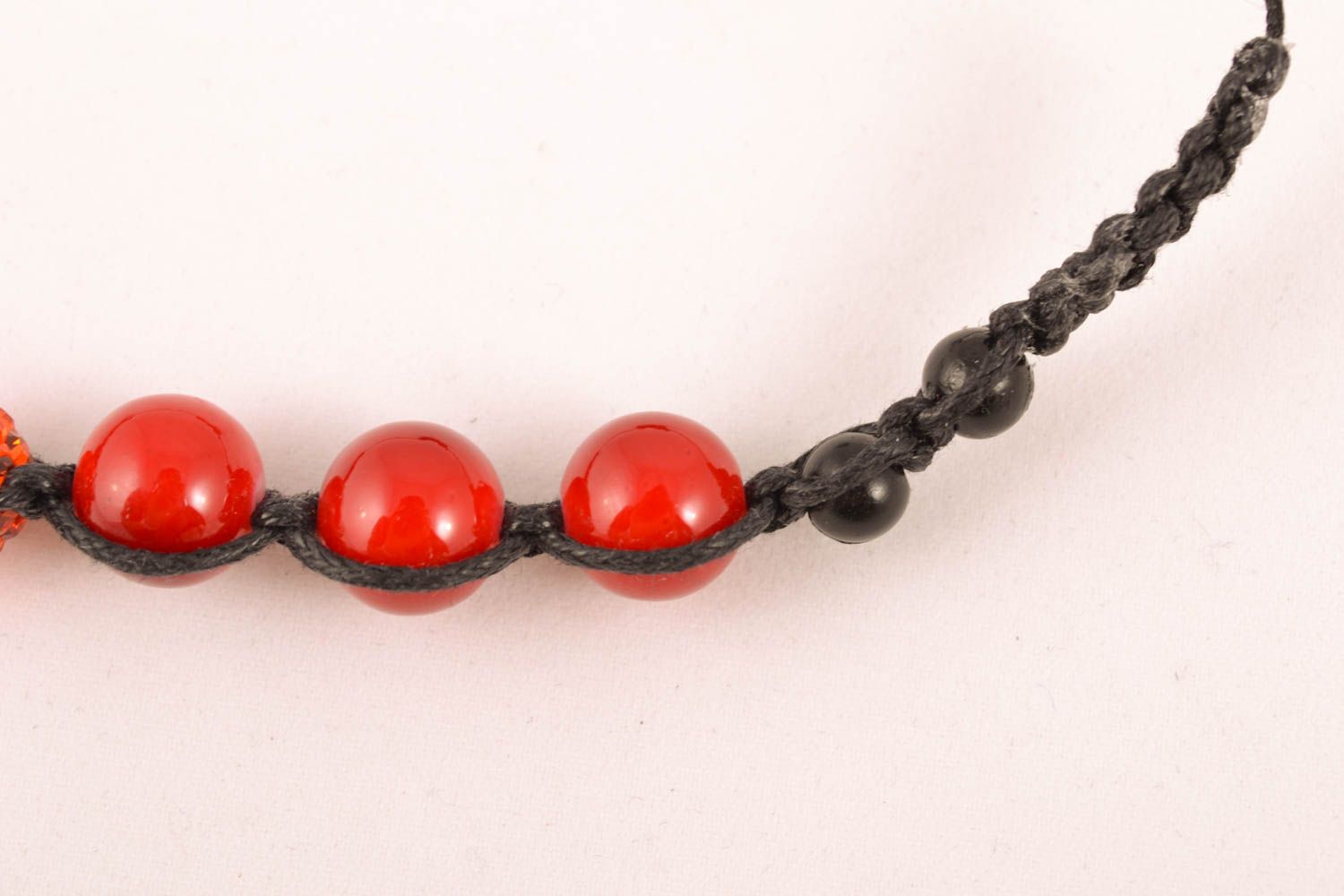 Unusual woven bracelet with beads photo 4