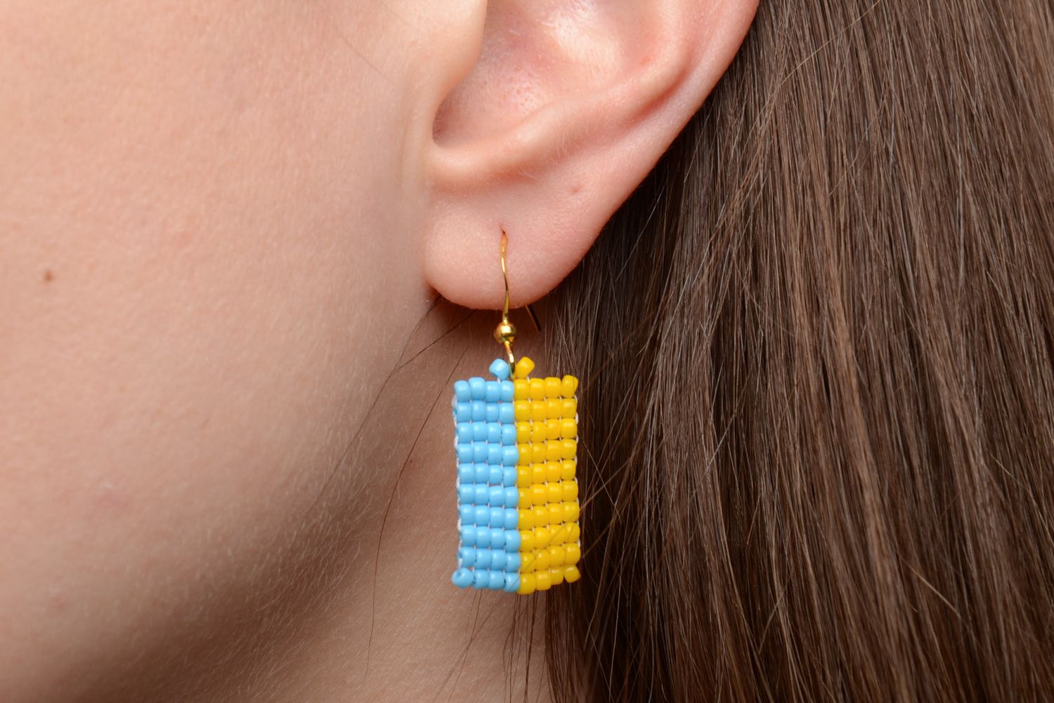 Handgemachte Ohrringe aus Glasperlen mit Anhängern Geschenk für Tochter nicht groß foto 2