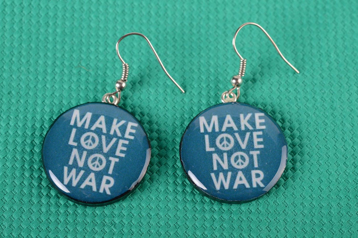 Fashion earrings handmade decoupage clay earrings with slogan jewelry for women photo 1