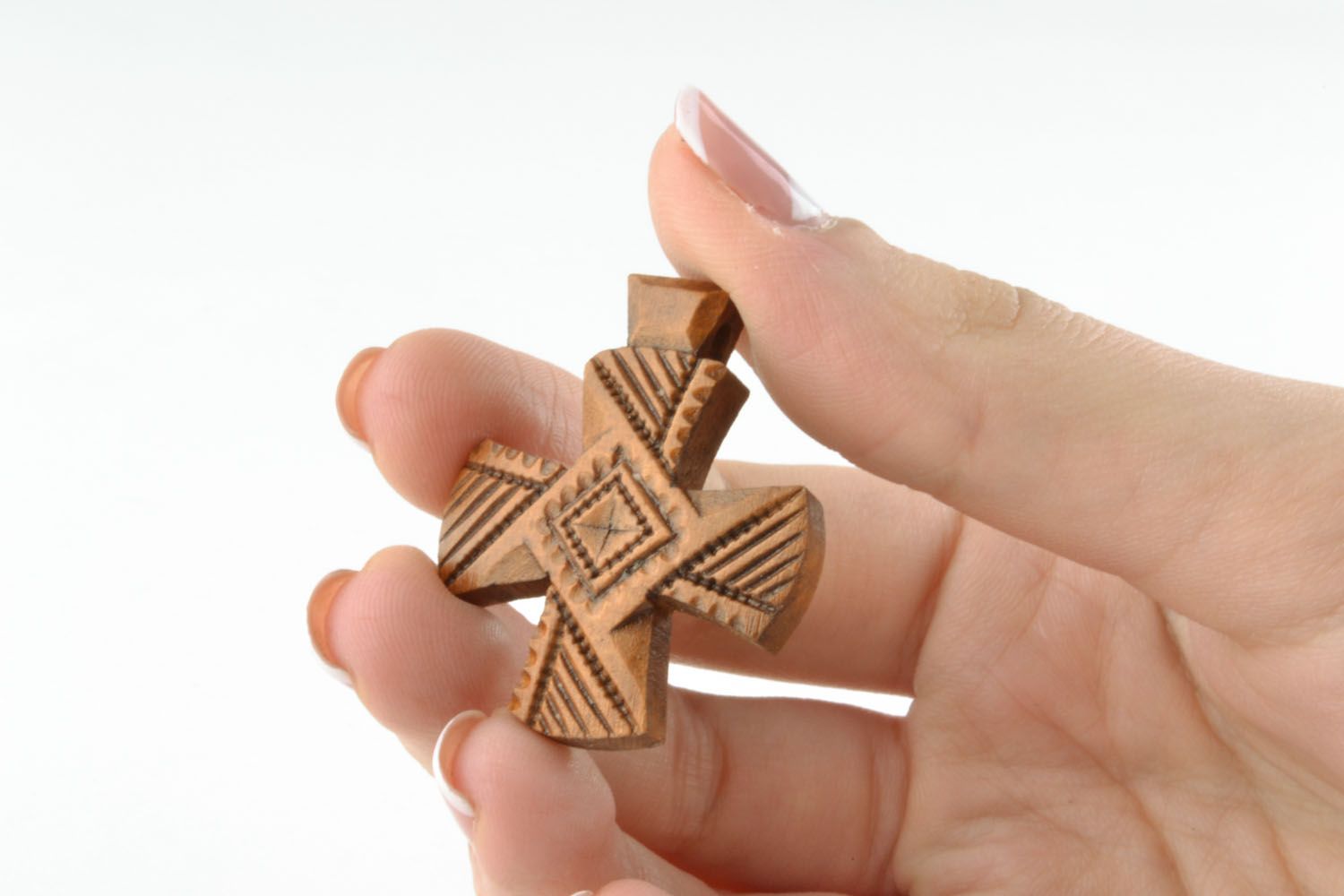 Small wooden cross necklace photo 5