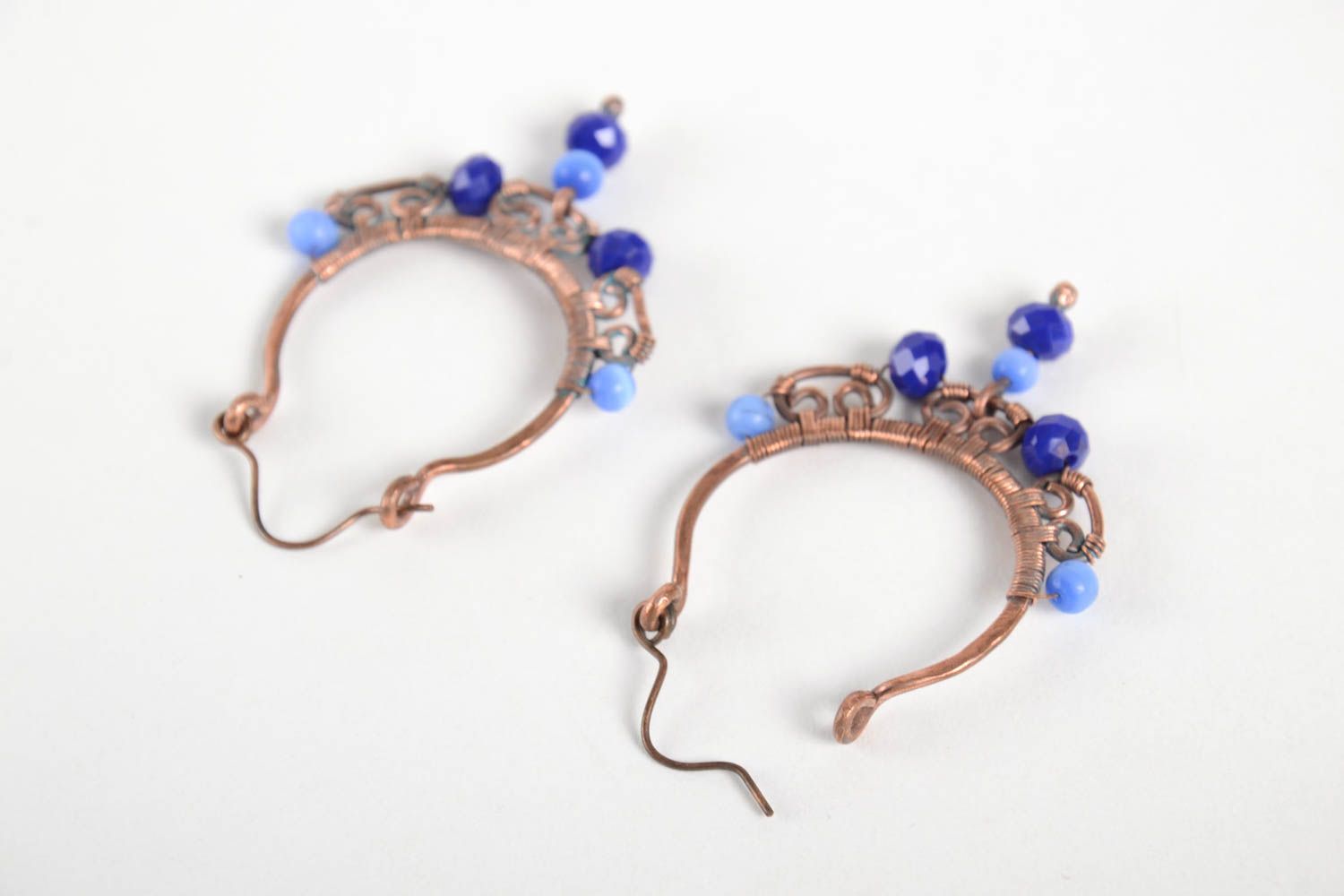 Pendientes de cobre hechos a mano accesorios para mujeres regalo original foto 3