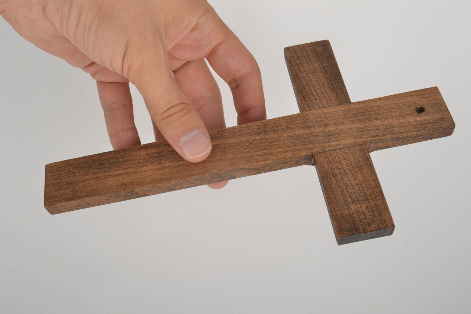 Croix en bois fait main Objet religieux mural Déco maison cadeau design photo 5