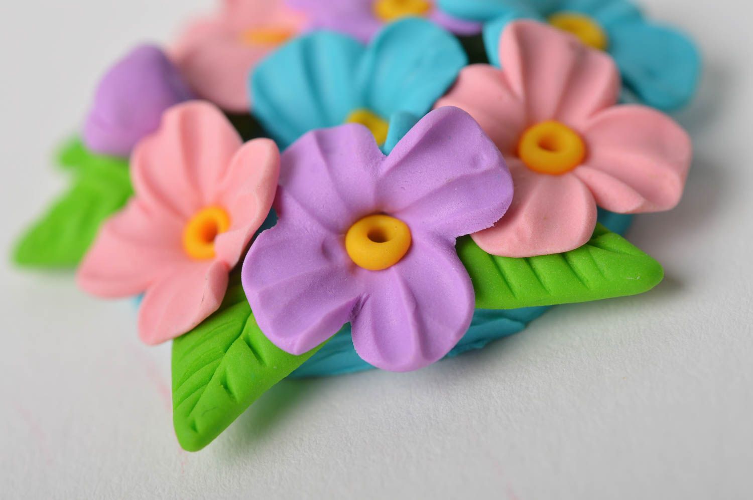Polymer Clay Schmuck handgemachter Schmuck Ohrringe für Damen mit bunten Blumen foto 3