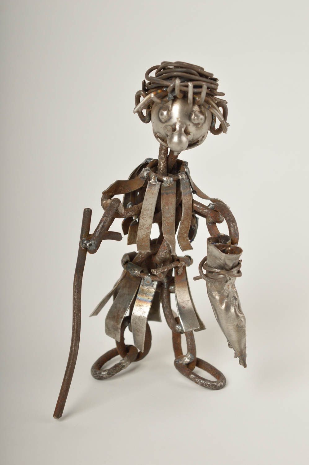 Figurine bonhomme faite main Statuette métal Déco maison petite originale photo 3
