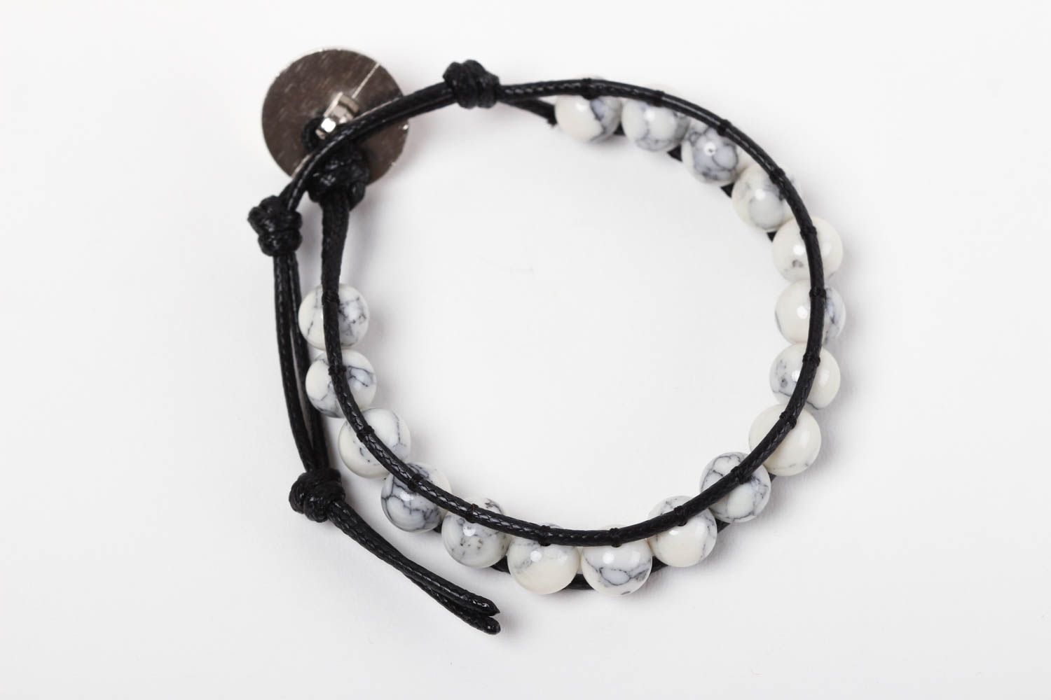White agate bracelet handmade jewelry with natural stones designer bracelet photo 2