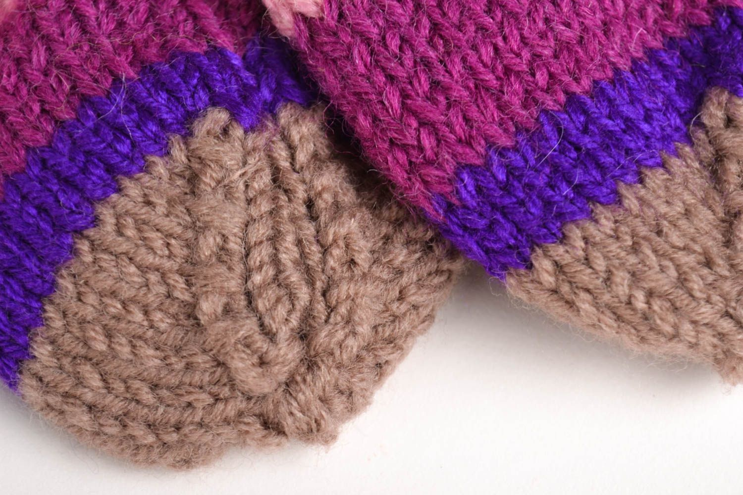 Носки ручной работы шерстяные носки ручной вязки женские носки полосатые теплые фото 3