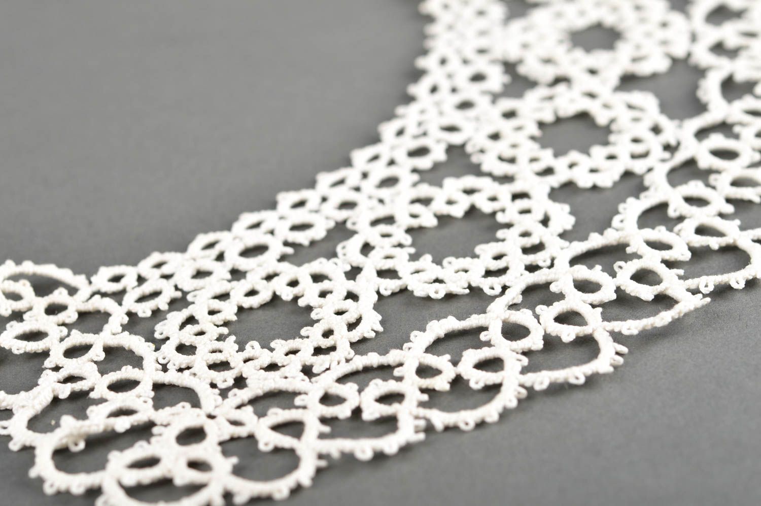 Stylish handmade textile necklace woven lace necklace collar necklace gift ideas photo 5