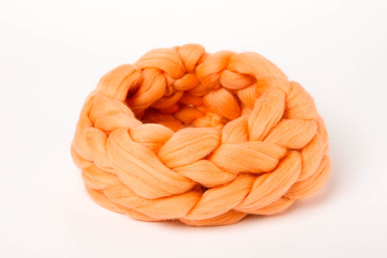 Шарф снуд ручной работы шарф хомут оранжевый вязаный шарф красивый стильный фото 3