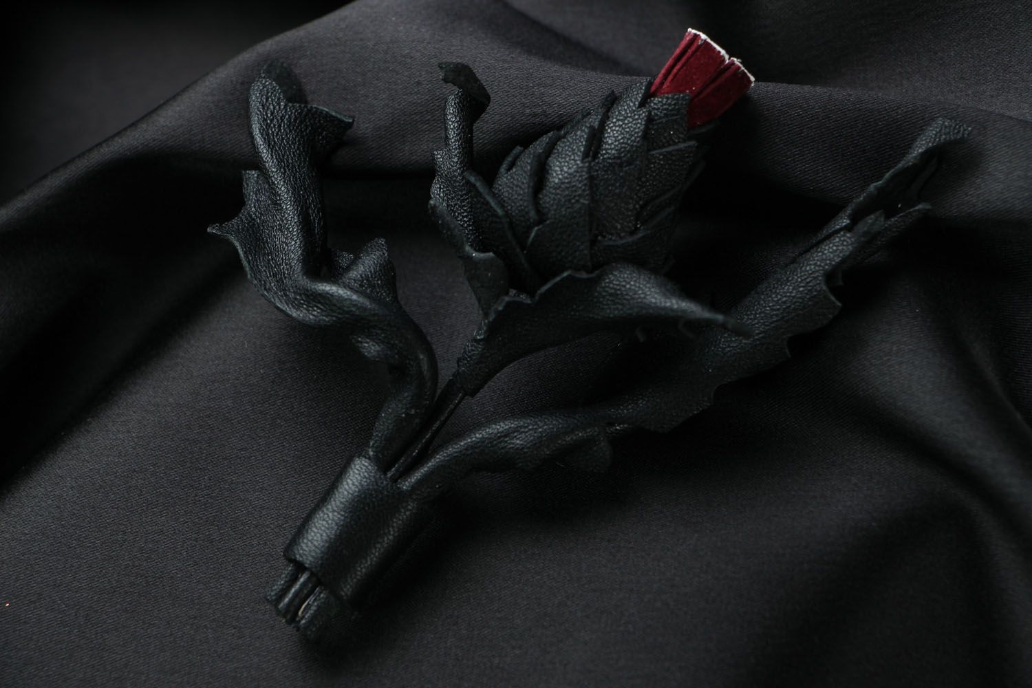 Leather brooch Thistle photo 1