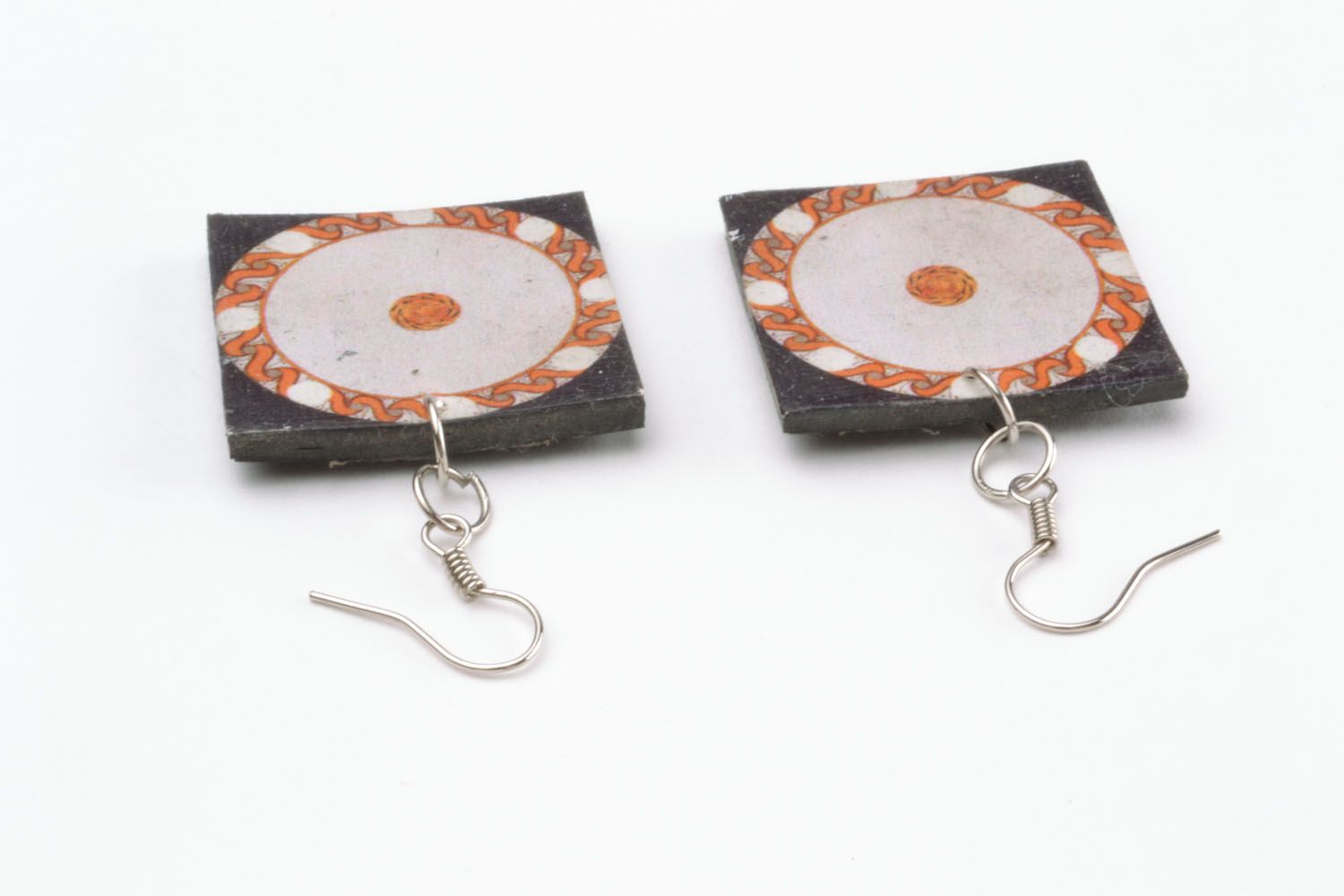 Square polymer clay earrings  photo 3