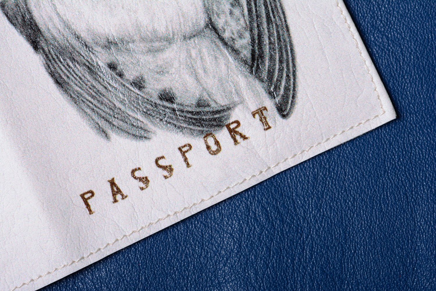 Protège-passeport en cuir artificiel original avec imprimé fait main Hibou photo 4