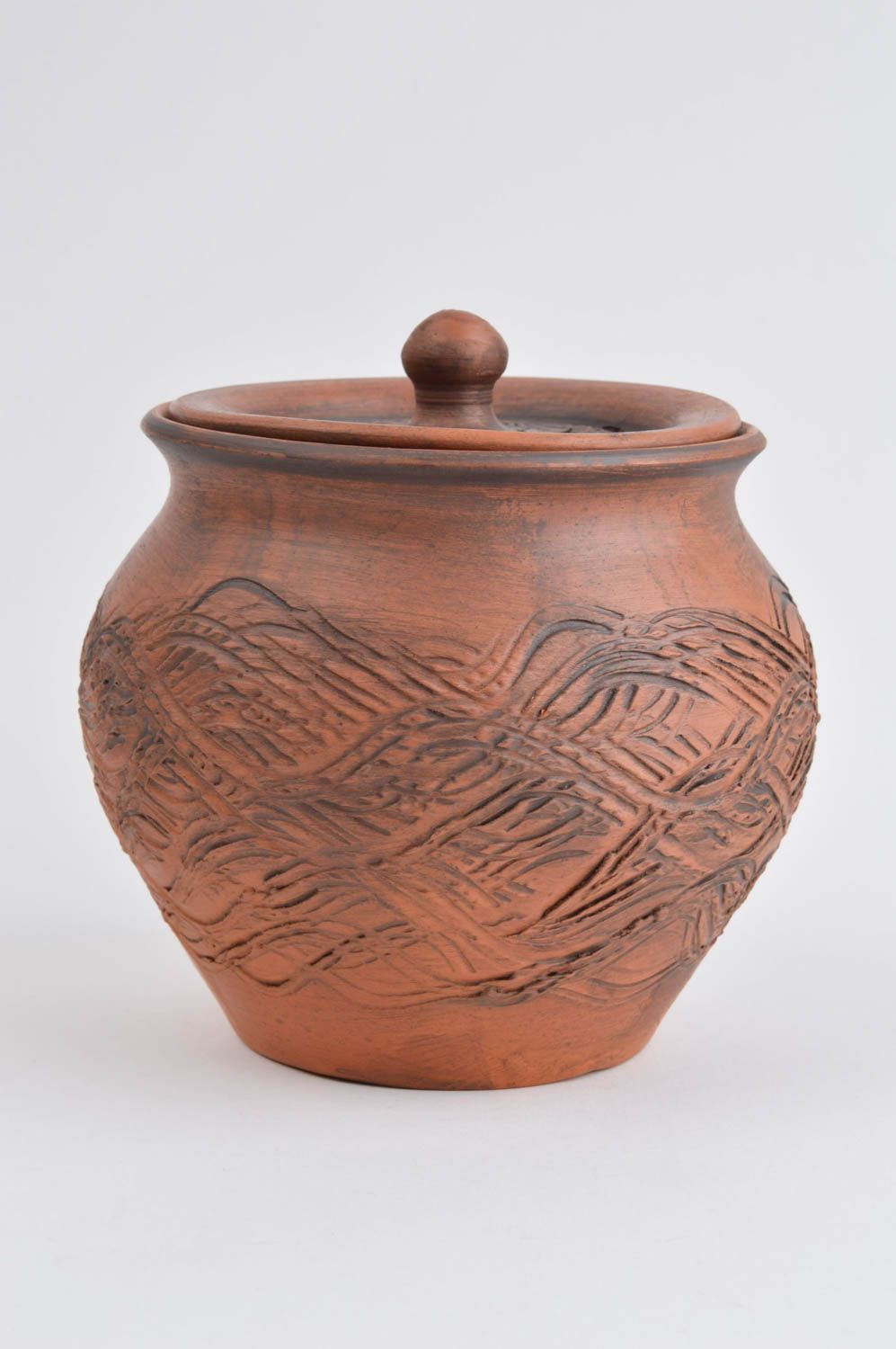 Handgemachte Keramik Tontopf mit Deckel Keramik Topf Designer Geschirr 500 ml foto 2