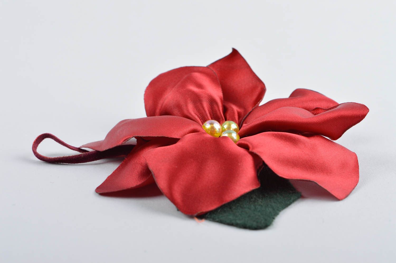 Décoration de Noël Déco fait main fleur satin artificiel Idée déco Noël photo 3