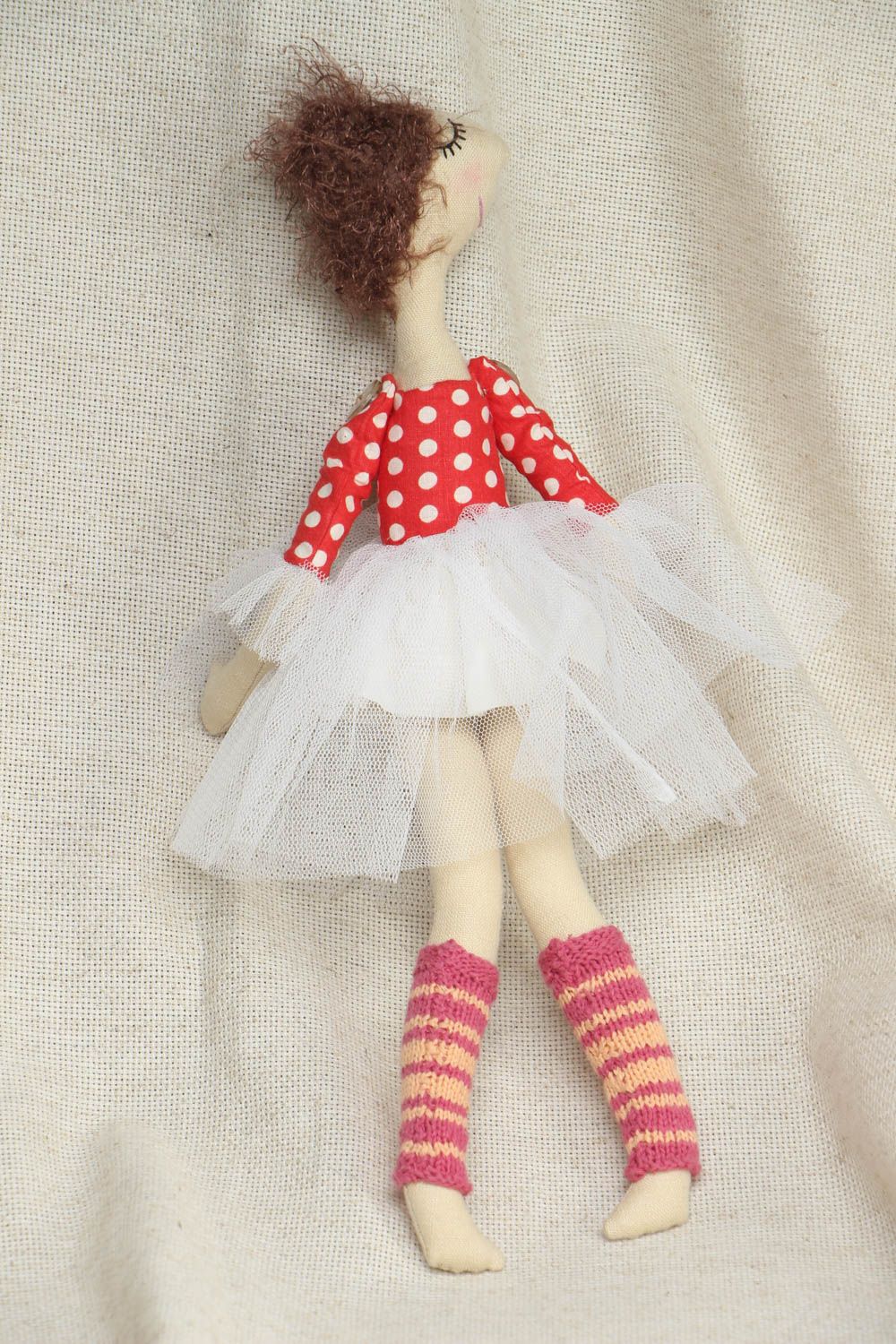 Авторская кукла из ткани балерина  фото 3