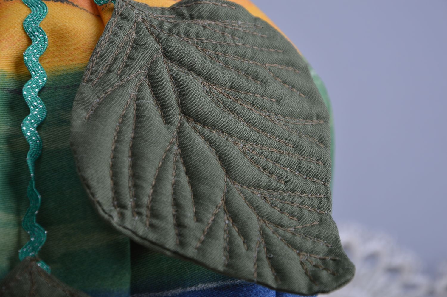 Housse pour théière en coton faite main en forme de citrouille multicolore photo 4