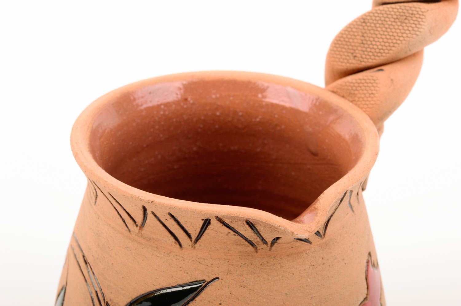 Beautiful handmade ceramic cezve clay cezve pottery work kitchen design photo 3