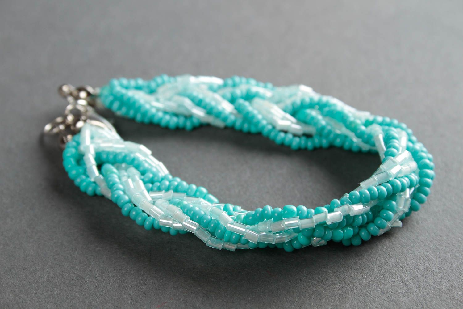 Turquoise color multi-layer beaded bracelet for women photo 2
