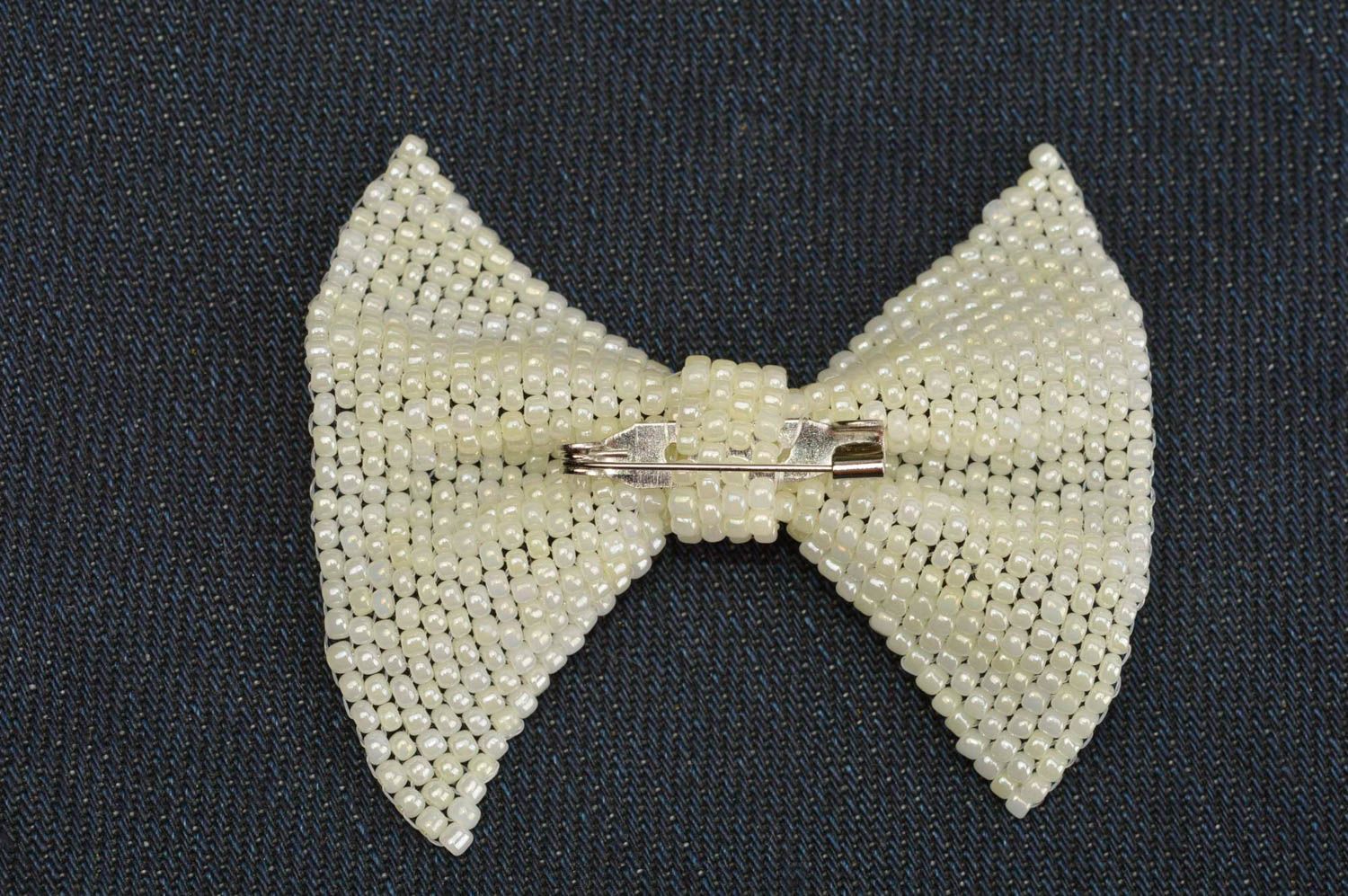 Handmade bow brooch beaded brooch seed bead jewelry fashion accessories for girl photo 3