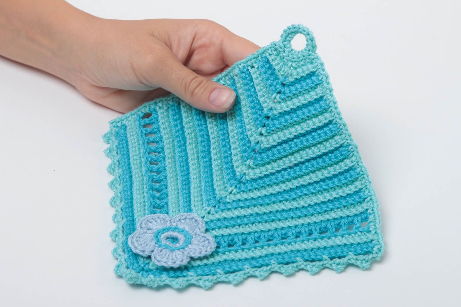 Beautiful handmade textile pot holder crochet potholder kitchen accessories photo 5