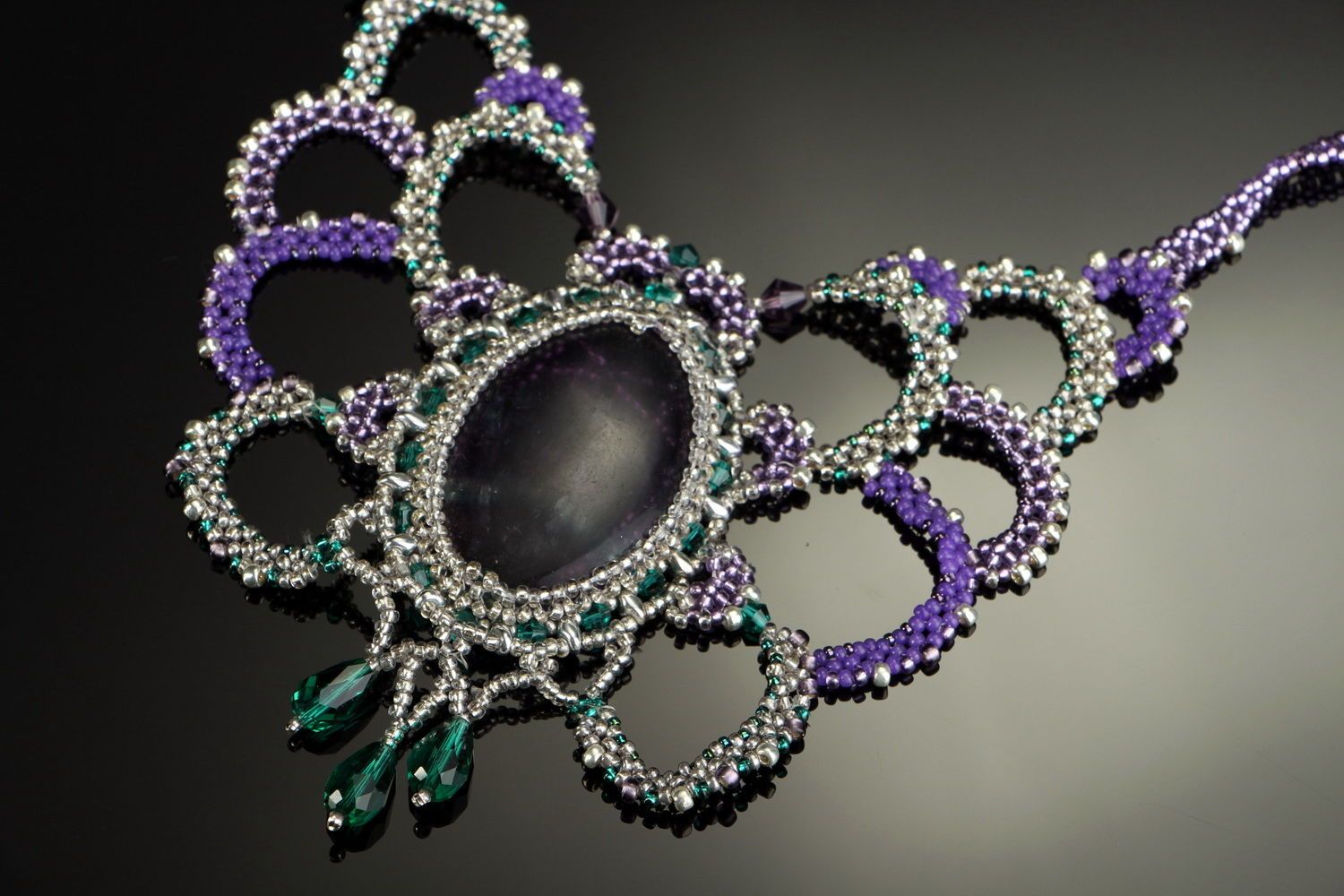 Schönes Collier aus böhmischen und japanischen Glasperlen foto 1