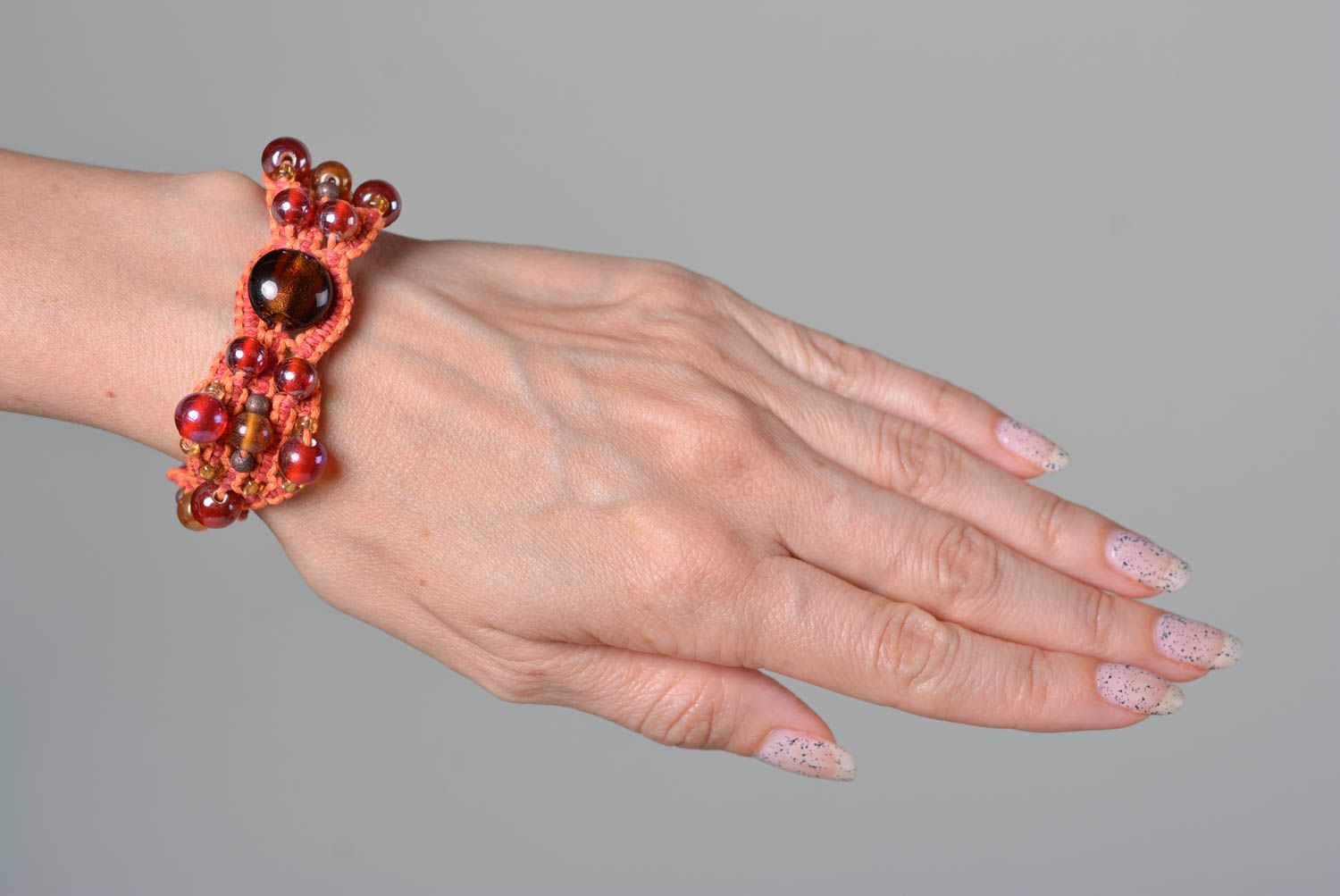 Bracelet macramé Bijou fait main tressé macramé design original Cadeau femme photo 3