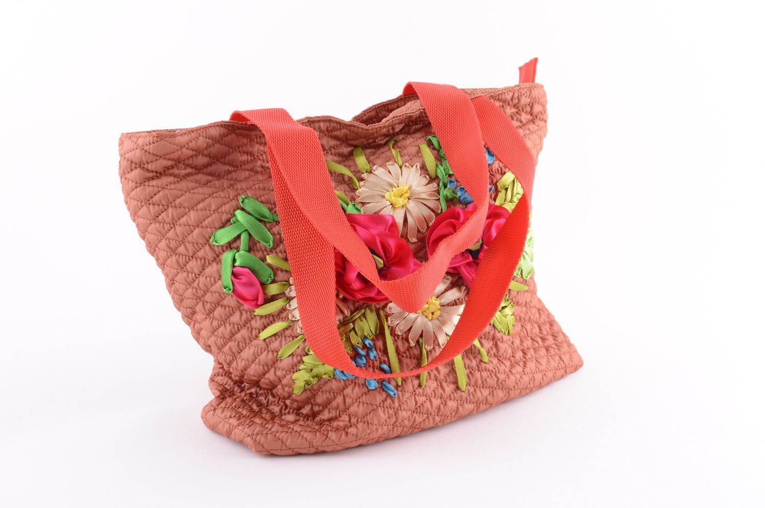 Handmade purse with embroidery textile bag fabric stylish handbag for women photo 1