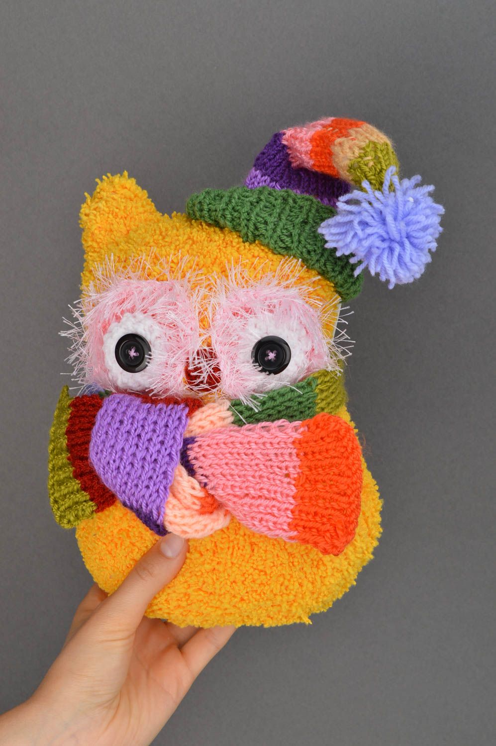 Decorative stuffed owl toy handmade soft toy gift for baby nursery decor ideas photo 5