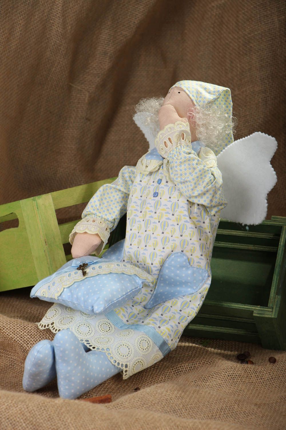 Peluche décorative en coton poupée Ange de sommeil photo 5