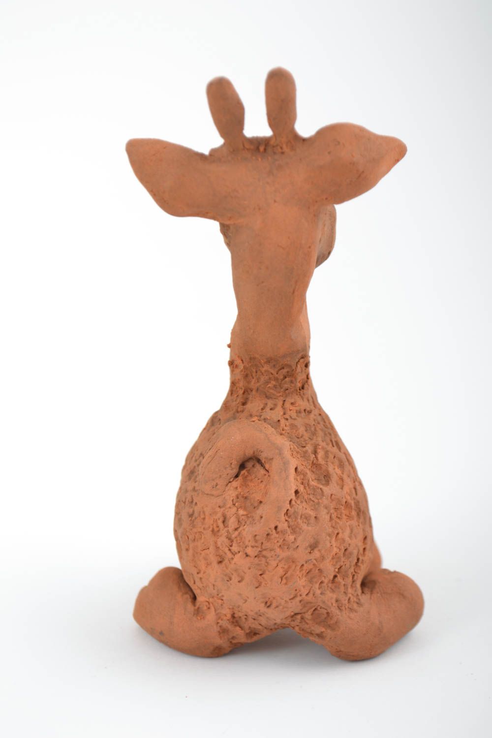 Figurine girafe Statuette céramique faite main marron originale Déco maison photo 5