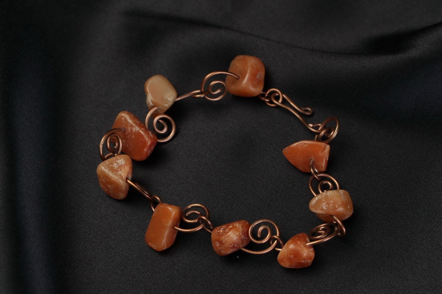 Copper Bracelet with Natural Stones photo 4