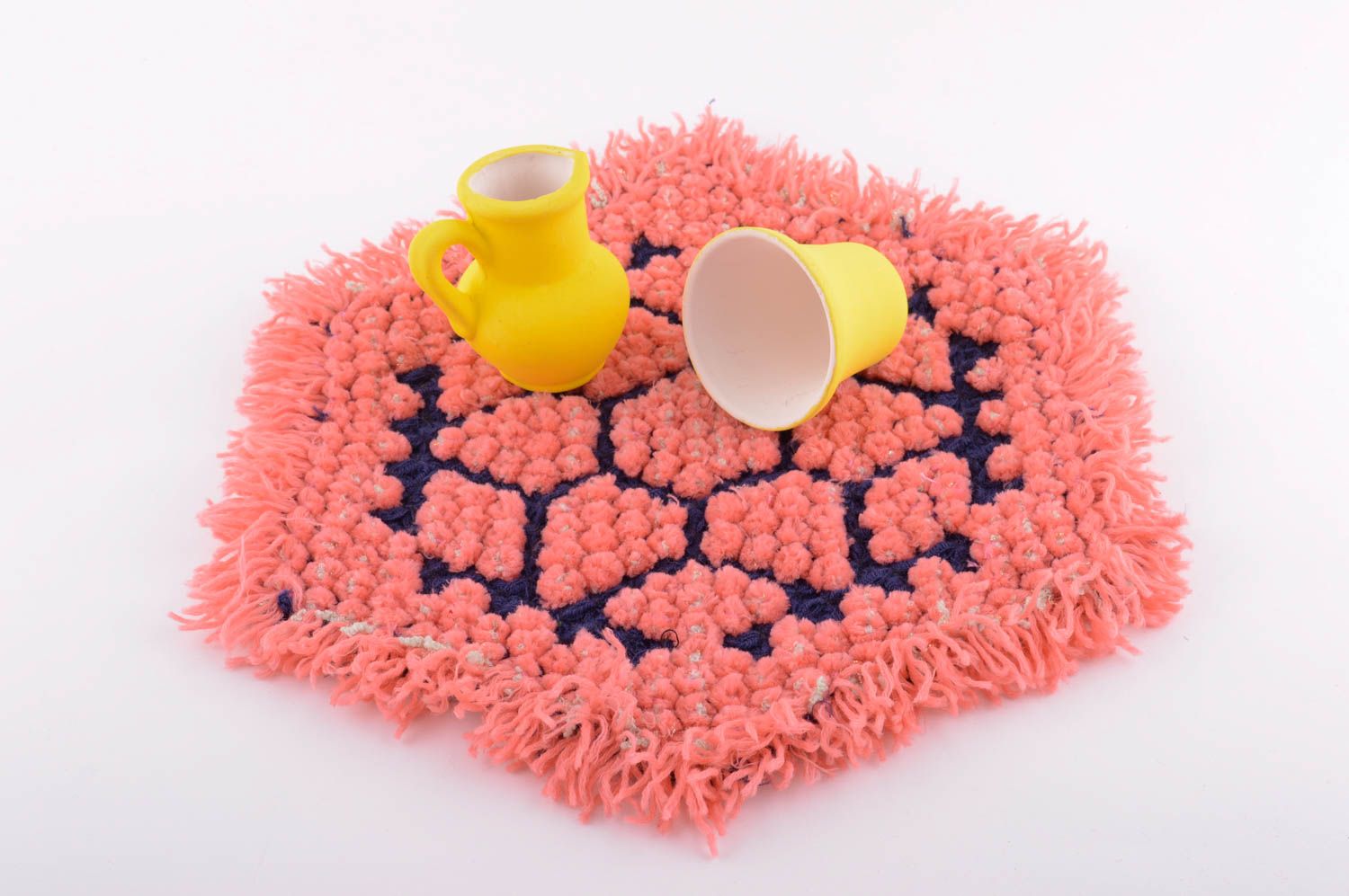 Декор для дома ручной работы декоративная салфетка розовая текстиль для дома фото 5