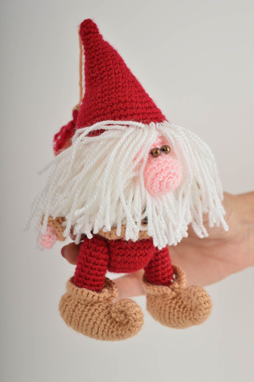Peluche nain Jouet fait main tricoté en fils acryliques Cadeau pour enfant photo 5