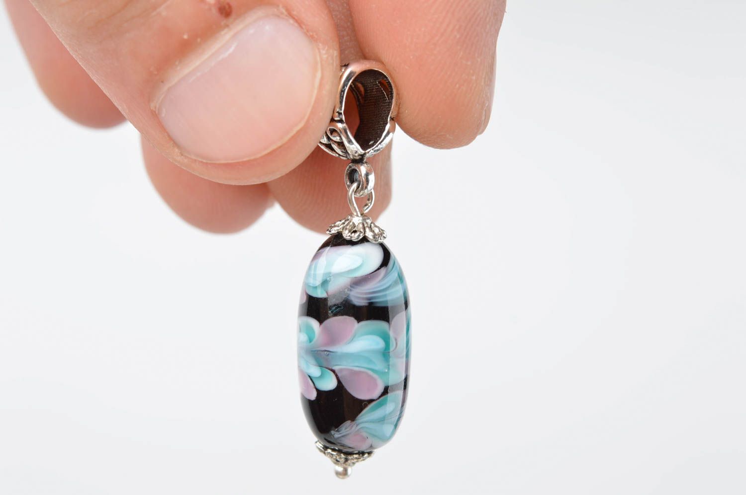 Handmade elegant glass pendant designer female pendant cute gift for her photo 5