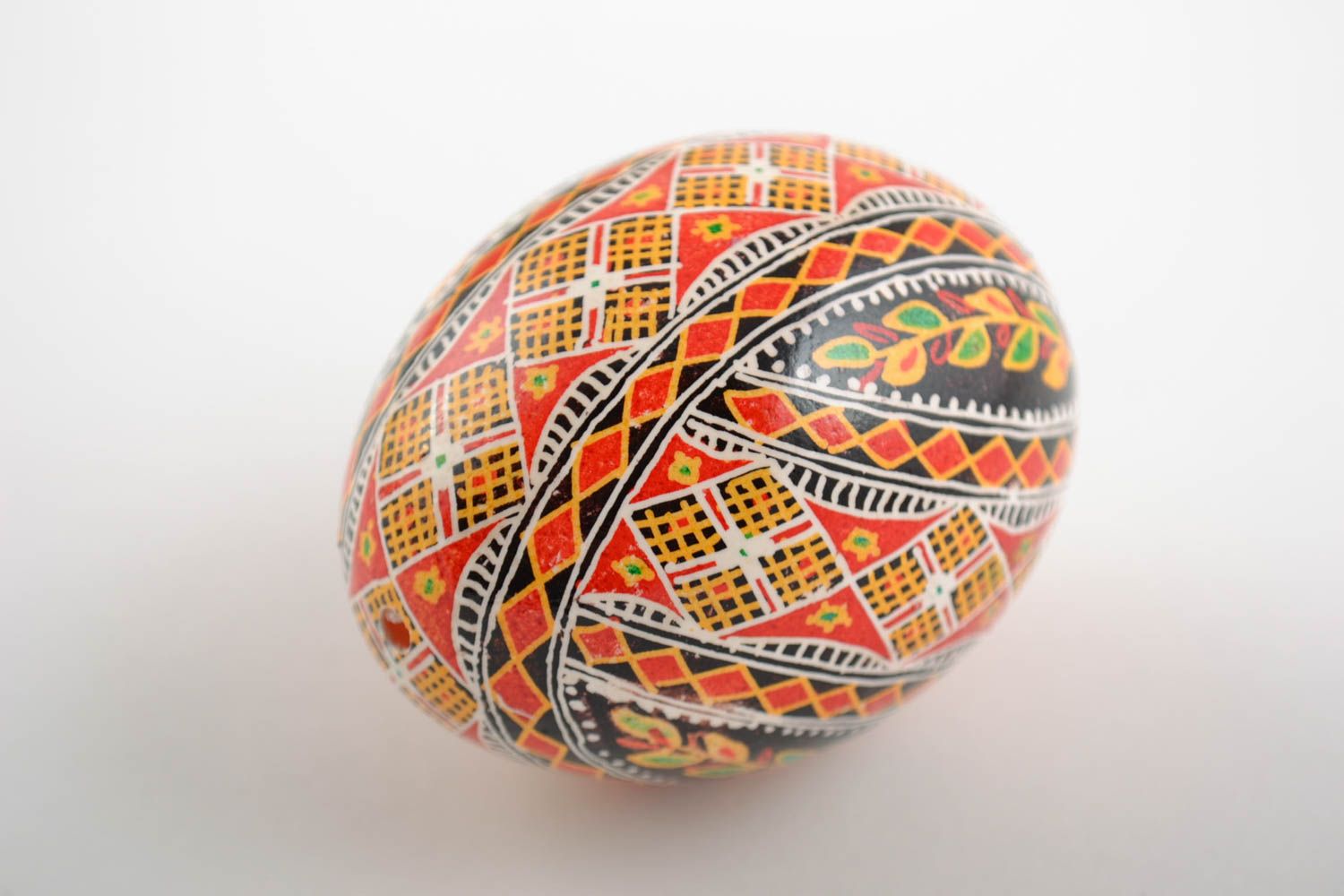 Unusual homemade painted chicken egg for Easter decor  photo 4