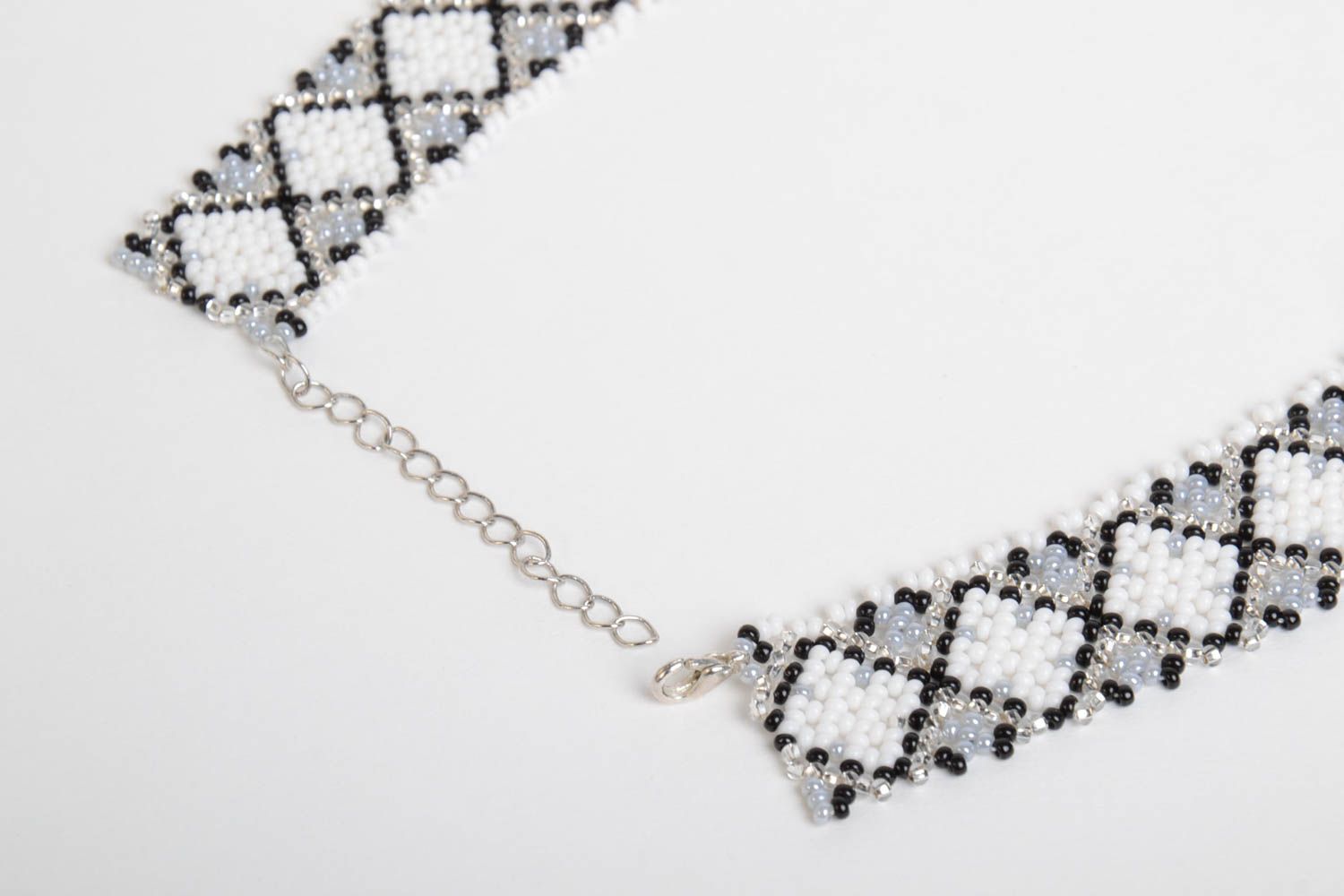 Handmade Collier Halskette Schmuck aus Rocailles Accessoire für Frauen originell foto 3