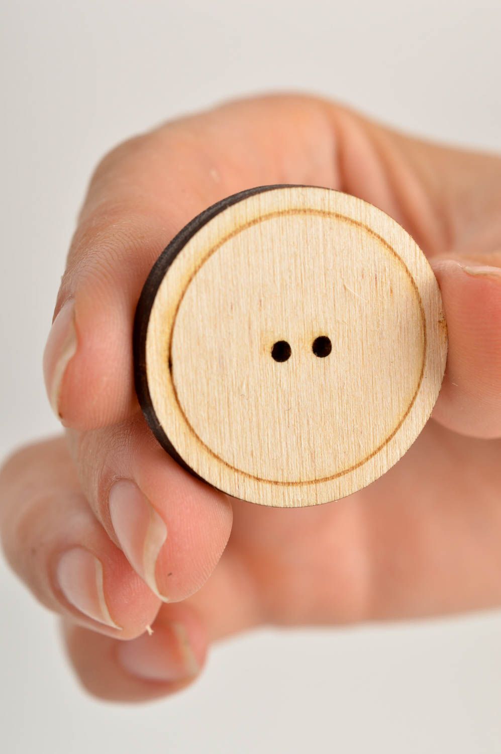 Beautiful handmade wooden button needlework accessories plywood blank gift ideas photo 2