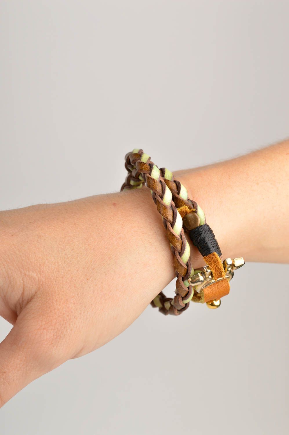Handmade bracelet designer accessory for girls gift ideas leather jewelry photo 2