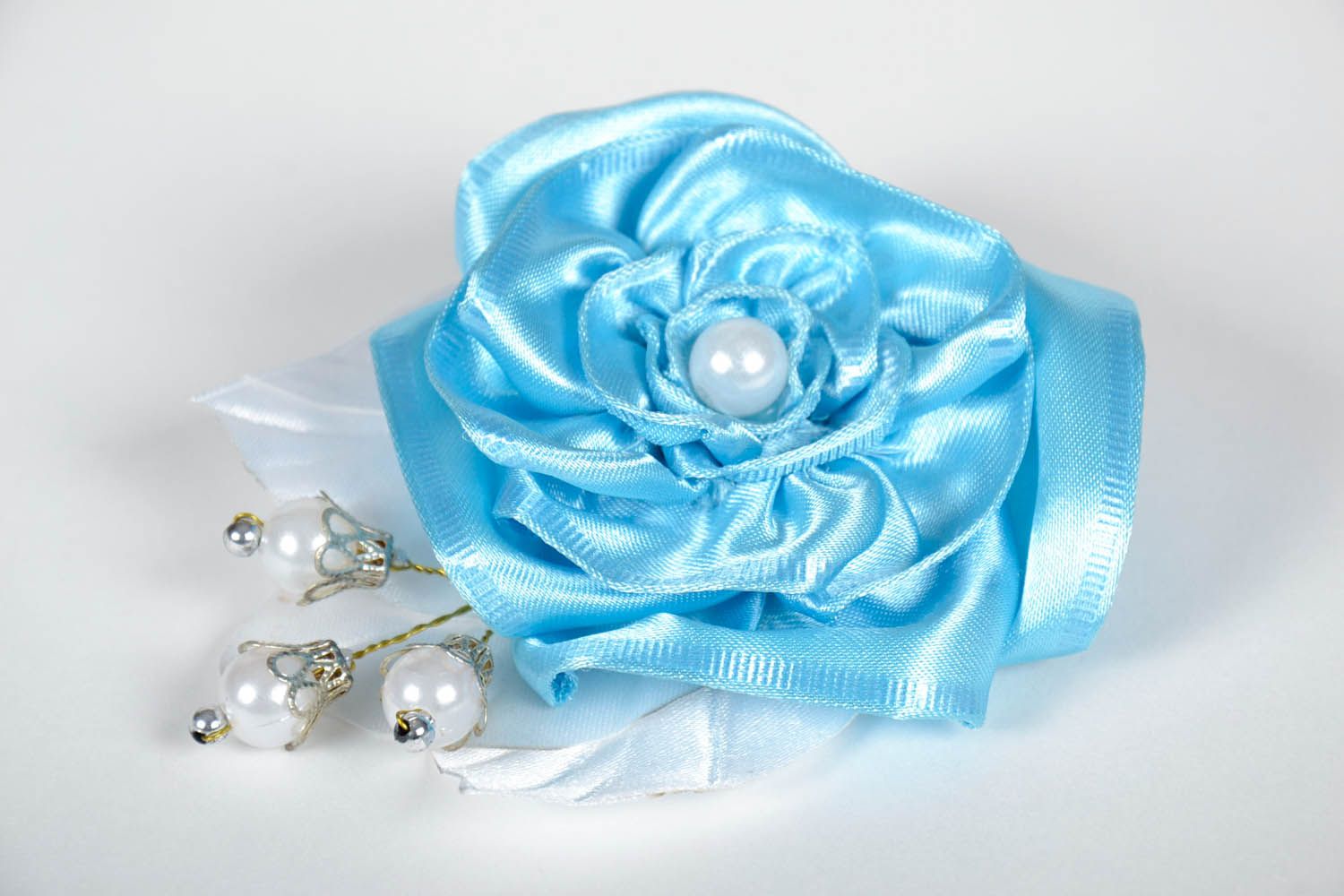 Broche azul bonito para cabelo acessórios femininos artesanais  foto 2