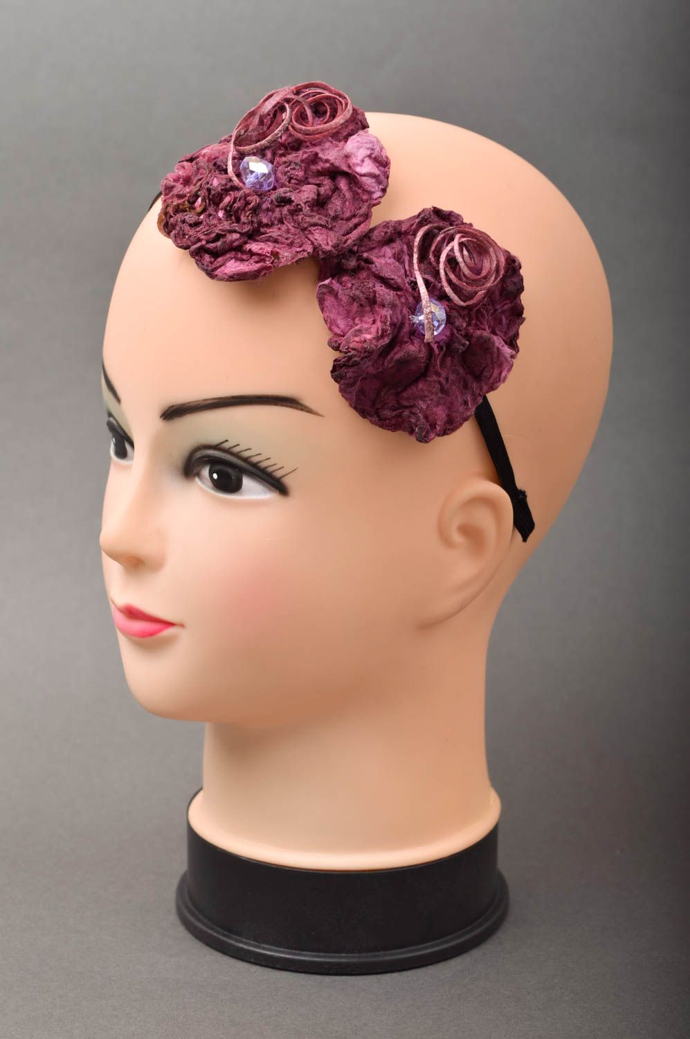 Serre-tête à fleurs fait main Accessoire coiffure original Cadeau femme photo 1