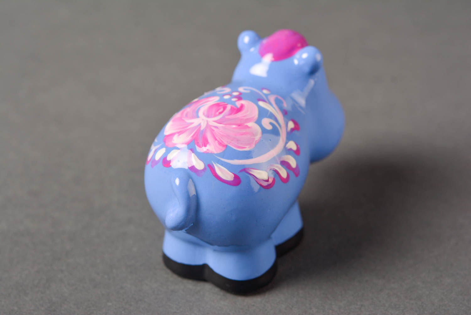 Figurine hippopotame fait main Statuette platre Déco maison Idée cadeau original photo 4