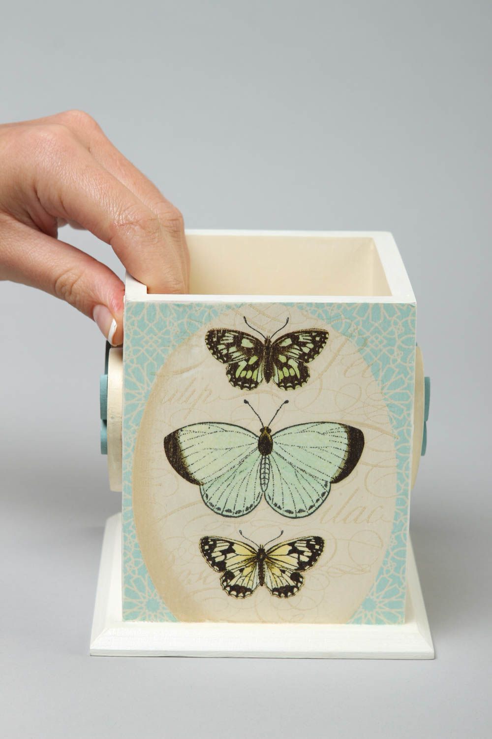 Caja de madera hecha a mano para plumas decoración de interior regalo original foto 5